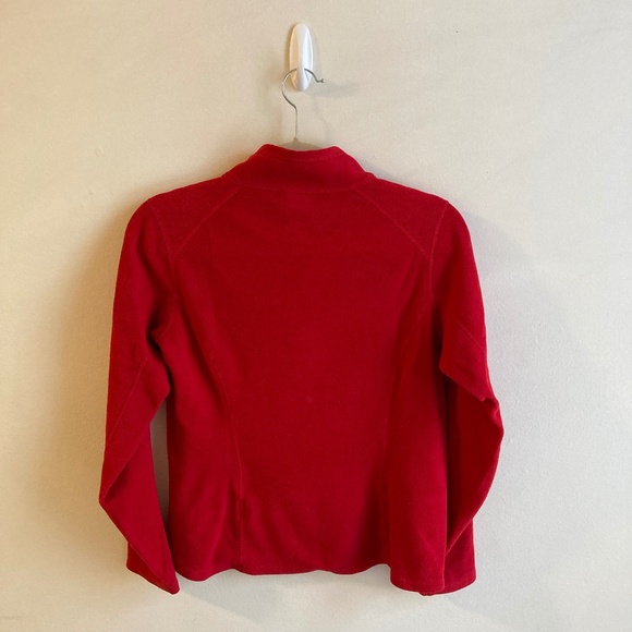 The North Face Red 1/4 Zip Fleece Embroidered Cozy Woman's Size Small - Picture 6 of 8